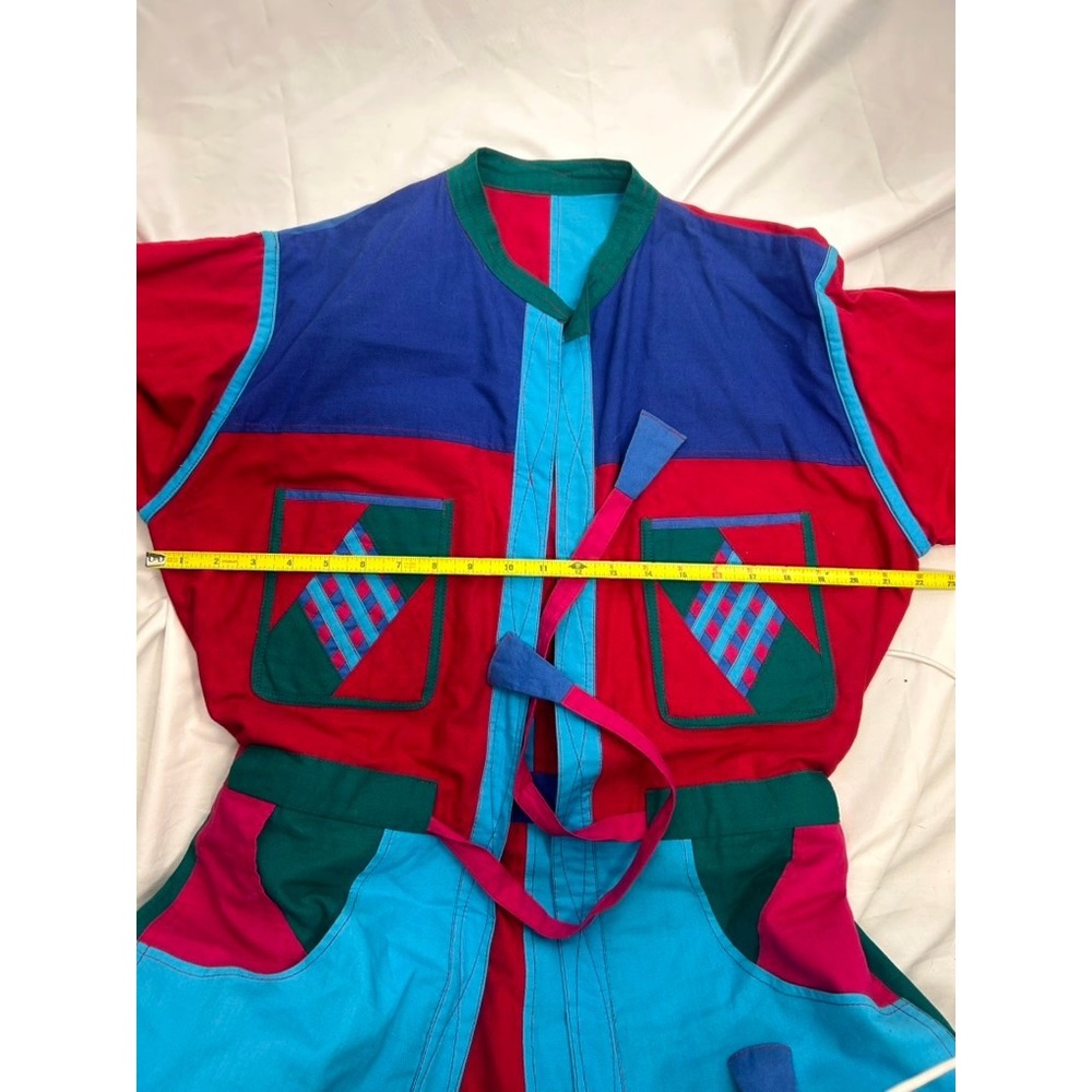 Vintage 80s Reversible Artisan Patchwork / Block … - image 6